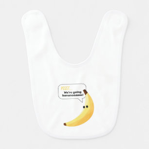 Funny Retro Banana Party Favors Puns Editable Baby Bib