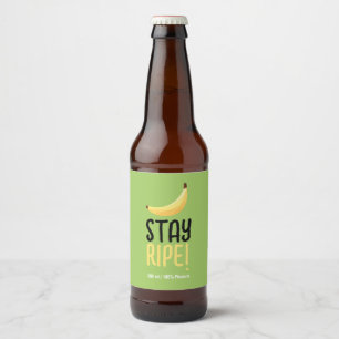 Funny Retro Banana Party Favors Puns Editable Beer Bottle Label
