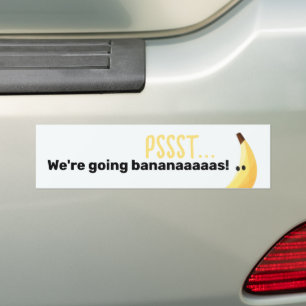 Funny Retro Banana Party Favors Puns Editable Bumper Sticker