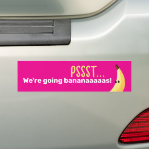 Funny Retro Banana Party Favors Puns Editable Bumper Sticker