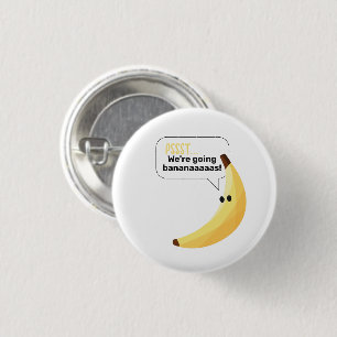 Funny Retro Banana Party Favors Puns Editable Button