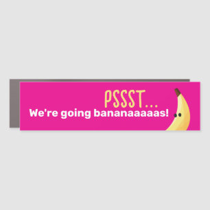 Funny Retro Banana Party Favors Puns Editable Car Magnet