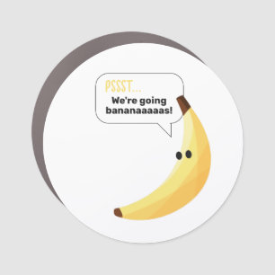 Funny Retro Banana Party Favors Puns Editable Car Magnet