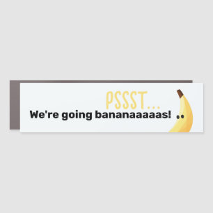 Funny Retro Banana Party Favors Puns Editable Car Magnet