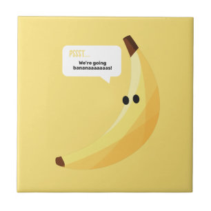 Funny Retro Banana Party Favors Puns Editable Ceramic Tile