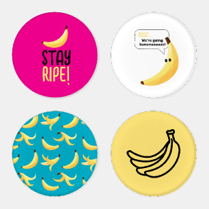 Funny Retro Banana Party Favors Puns Editable Coaster Set