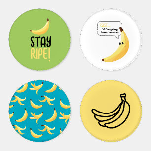 Funny Retro Banana Party Favors Puns Editable Coaster Set