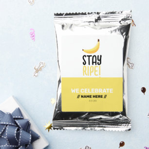 Funny Retro Banana Party Favors Puns Editable Coffee Drink Mix