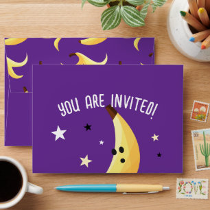 Funny Retro Banana Party Favors Puns Editable Envelope