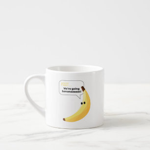 Funny Retro Banana Party Favors Puns Editable Espresso Cup