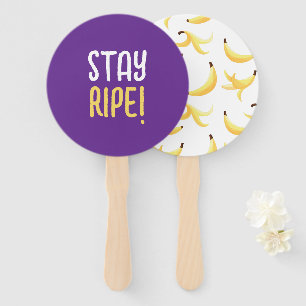 Funny Retro Banana Party Favors Puns Editable Hand Fan