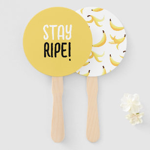 Funny Retro Banana Party Favors Puns Editable Hand Fan