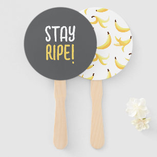 Funny Retro Banana Party Favors Puns Editable Hand Fan