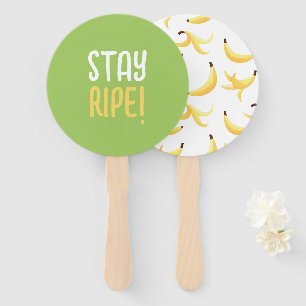 Funny Retro Banana Party Favors Puns Editable Hand Fan