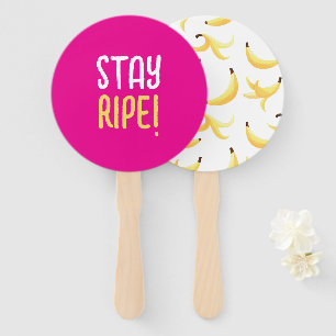 Funny Retro Banana Party Favors Puns Editable Hand Fan