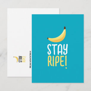 Funny Retro Banana Party Favors Puns Editable Holiday Postcard