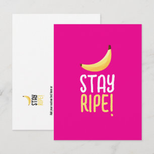 Funny Retro Banana Party Favors Puns Editable Holiday Postcard