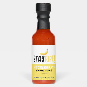 Funny Retro Banana Party Favors Puns Editable Hot Sauces