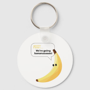Funny Retro Banana Party Favors Puns Editable Keychain
