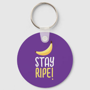 Funny Retro Banana Party Favors Puns Editable Keychain