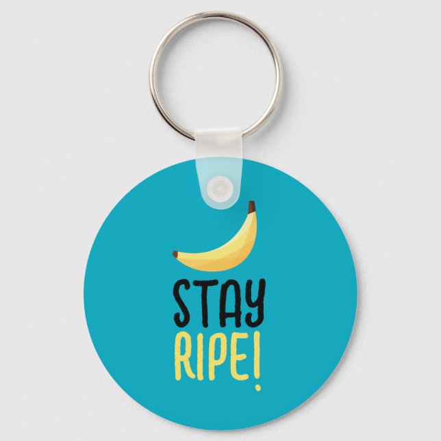Funny Retro Banana Party Favors Puns Editable Keychain (Front)