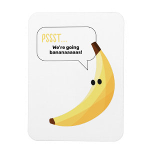 Funny Retro Banana Party Favors Puns Editable Magnet