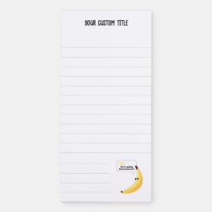 Funny Retro Banana Party Favors Puns Editable Magnetic Notepad