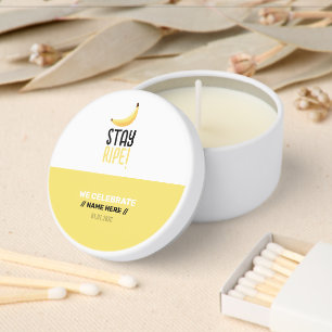 Funny Retro Banana Party Favors Puns Editable Mini Candle Favors