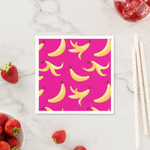 Funny Retro Banana Party Favors Puns Editable Napkins