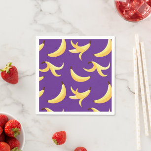 Funny Retro Banana Party Favors Puns Editable Napkins