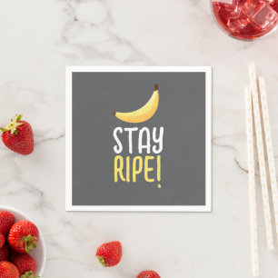 Funny Retro Banana Party Favors Puns Editable Napkins