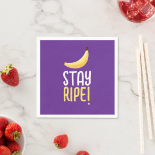 Funny Retro Banana Party Favors Puns Editable Napkins