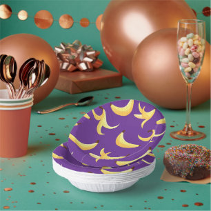 Funny Retro Banana Party Favors Puns Editable Paper Bowls