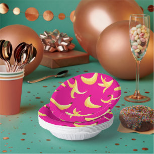 Funny Retro Banana Party Favors Puns Editable Paper Bowls