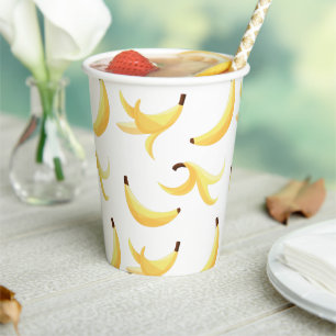 Funny Retro Banana Party Favors Puns Editable Paper Cups