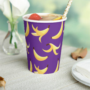 Funny Retro Banana Party Favors Puns Editable Paper Cups