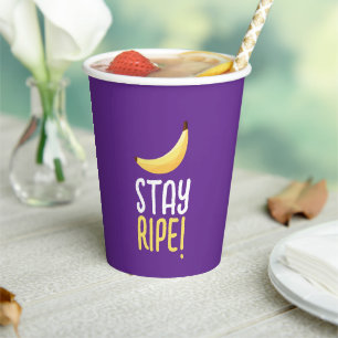 Funny Retro Banana Party Favors Puns Editable Paper Cups