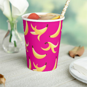 Funny Retro Banana Party Favors Puns Editable Paper Cups