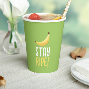 Funny Retro Banana Party Favors Puns Editable Paper Cups