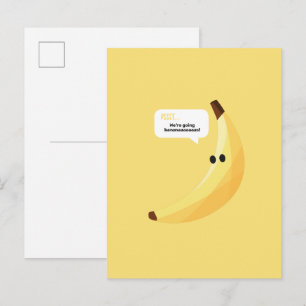 Funny Retro Banana Party Favors Puns Editable Postcard