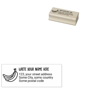 Funny Retro Banana Party Favors Puns Editable Rubber Stamp