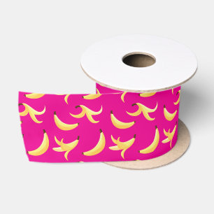 Funny Retro Banana Party Favors Puns Editable Satin Ribbon