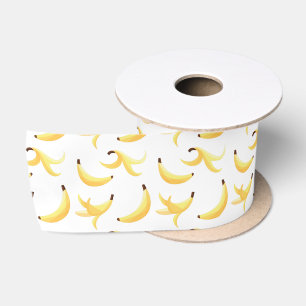 Funny Retro Banana Party Favors Puns Editable Satin Ribbon