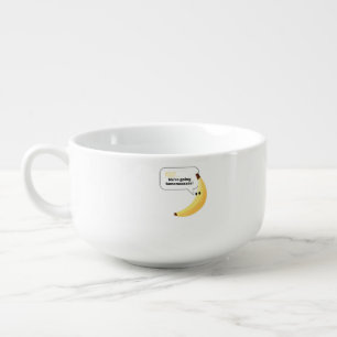 Funny Retro Banana Party Favors Puns Editable Soup Mug