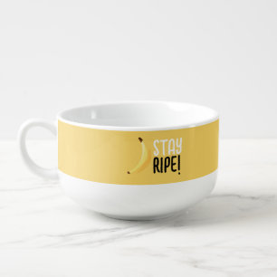 Funny Retro Banana Party Favors Puns Editable Soup Mug