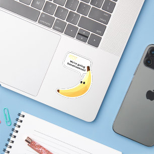 Funny Retro Banana Party Favors Puns Editable Sticker