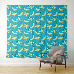 Funny Retro Banana Party Favors Puns Editable Tapestry