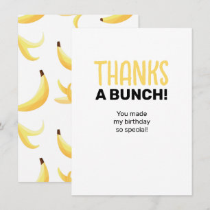 Funny Retro Banana Party Favors Puns Editable Thank You Card