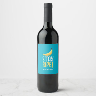 Funny Retro Banana Party Favors Puns Editable Wine Label