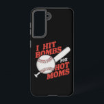 Funny Retro Baseball I Hit Bombs For Hot Moms Samsung Galaxy S21 Case<br><div class="desc">Funny Retro Baseball I Hit Bombs For Hot Moms</div>